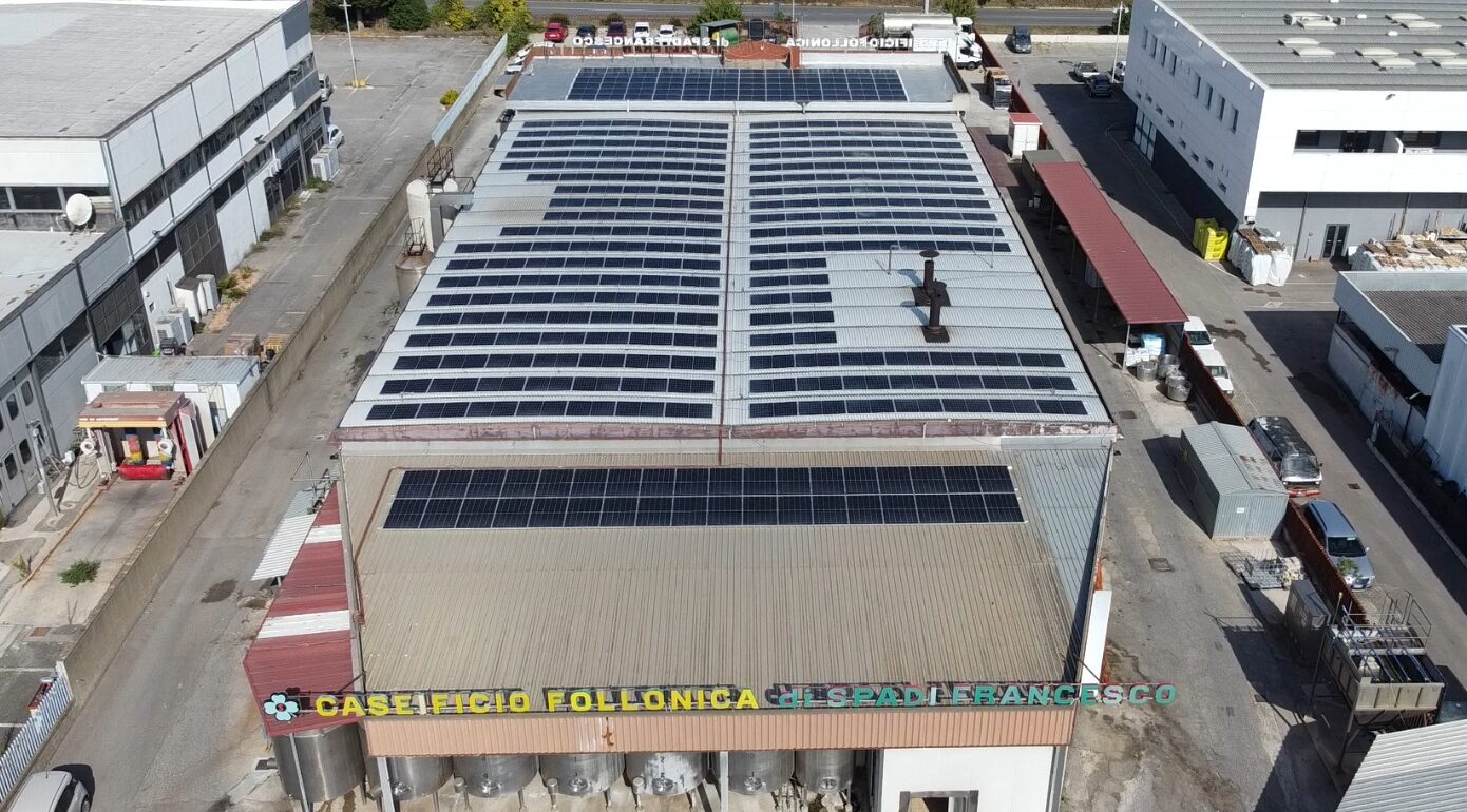 Impianto fotovoltaico da 140 kWp su caseificio a Follonica in Toscana