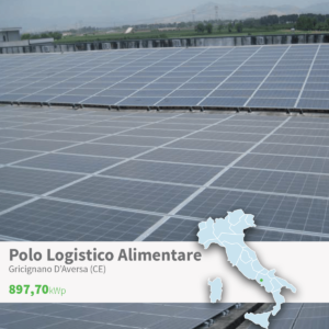 Gaia Energy Impianto Fotovoltaico tipologia industriale polo logistico alimentare Gricignano di aversa