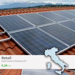 Gaia Energy Impianto Fotovoltaico Retail a Santi Cosma e Damiano (lt)